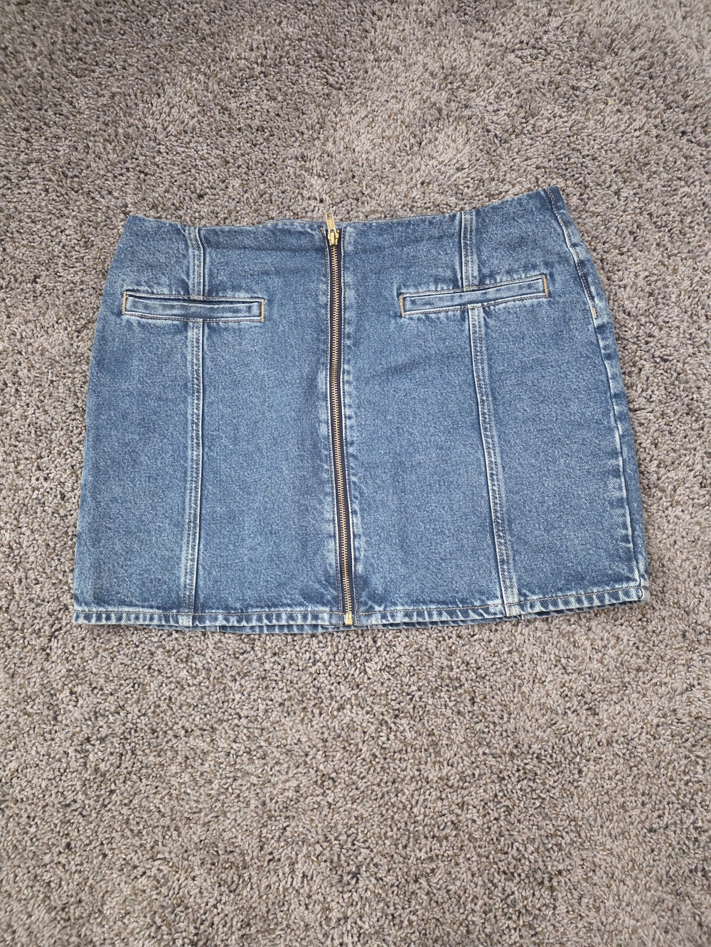 Old Navy Blue Denim Front-Zip Mini Skirt